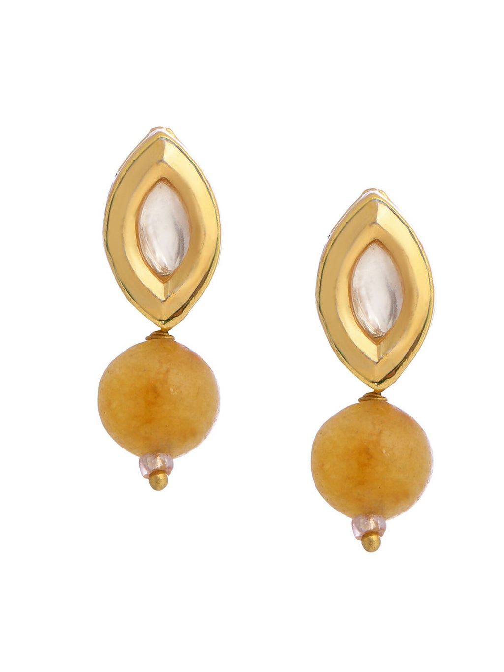 Ruby Raang Yellow Kundan Studs - Distacart