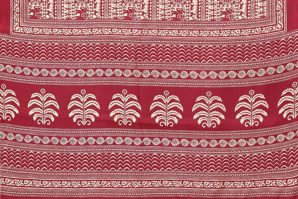 Vamika maroon Printed Art Silk Saree