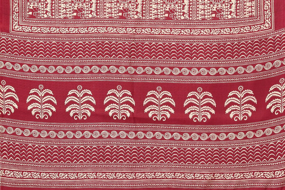 Vamika maroon Printed Art Silk Saree