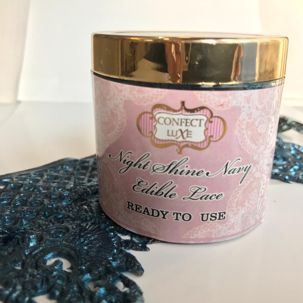 confect night shine navy edible lace br b 100 gms b