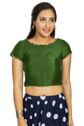 Aastha Fashion Women's Green Art Silk Designer Party Wear Readymade Blouse