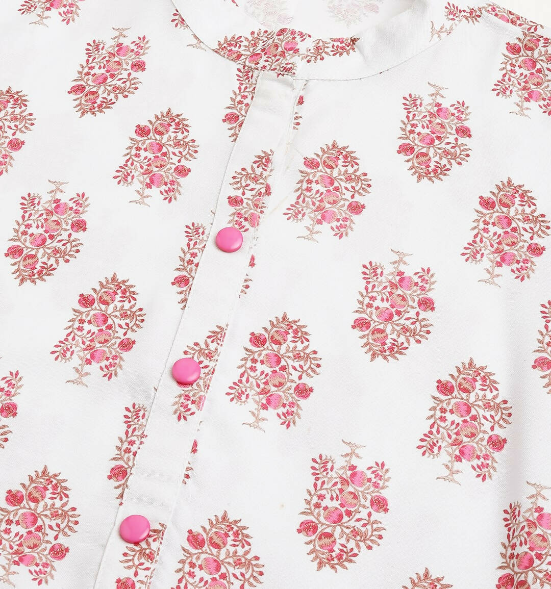 White Poly Rayon Digital Printed A-line Top - Tarini