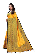 Vamika Yellow Sana Silk Printed Saree (Nihal Yellow)