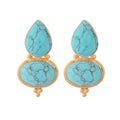 Nuyug 22K Gold Plated Turquoise Embrace Earrings - Distacart
