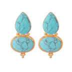 Nuyug 22K Gold Plated Turquoise Embrace Earrings - Distacart