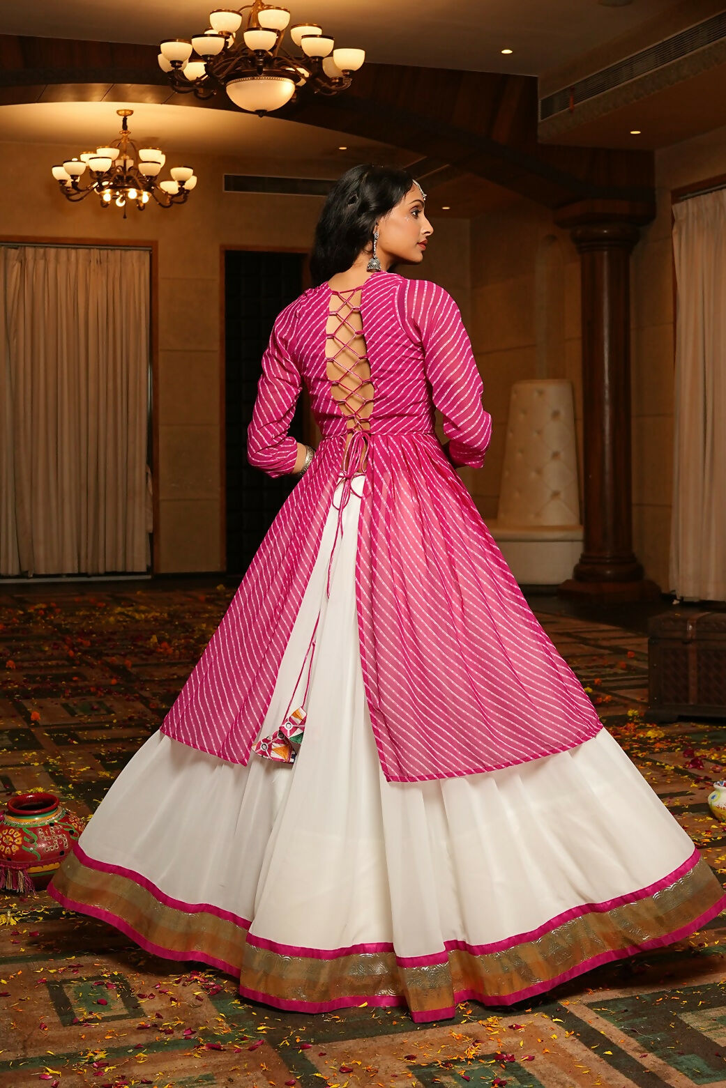 AI Fashion White Georgette Designer Navratri Wear Lehenga Choli Collection