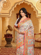 Shree Shyam Fashion Linen Cotton(Woven Work) Multicolour Saree - Distacart