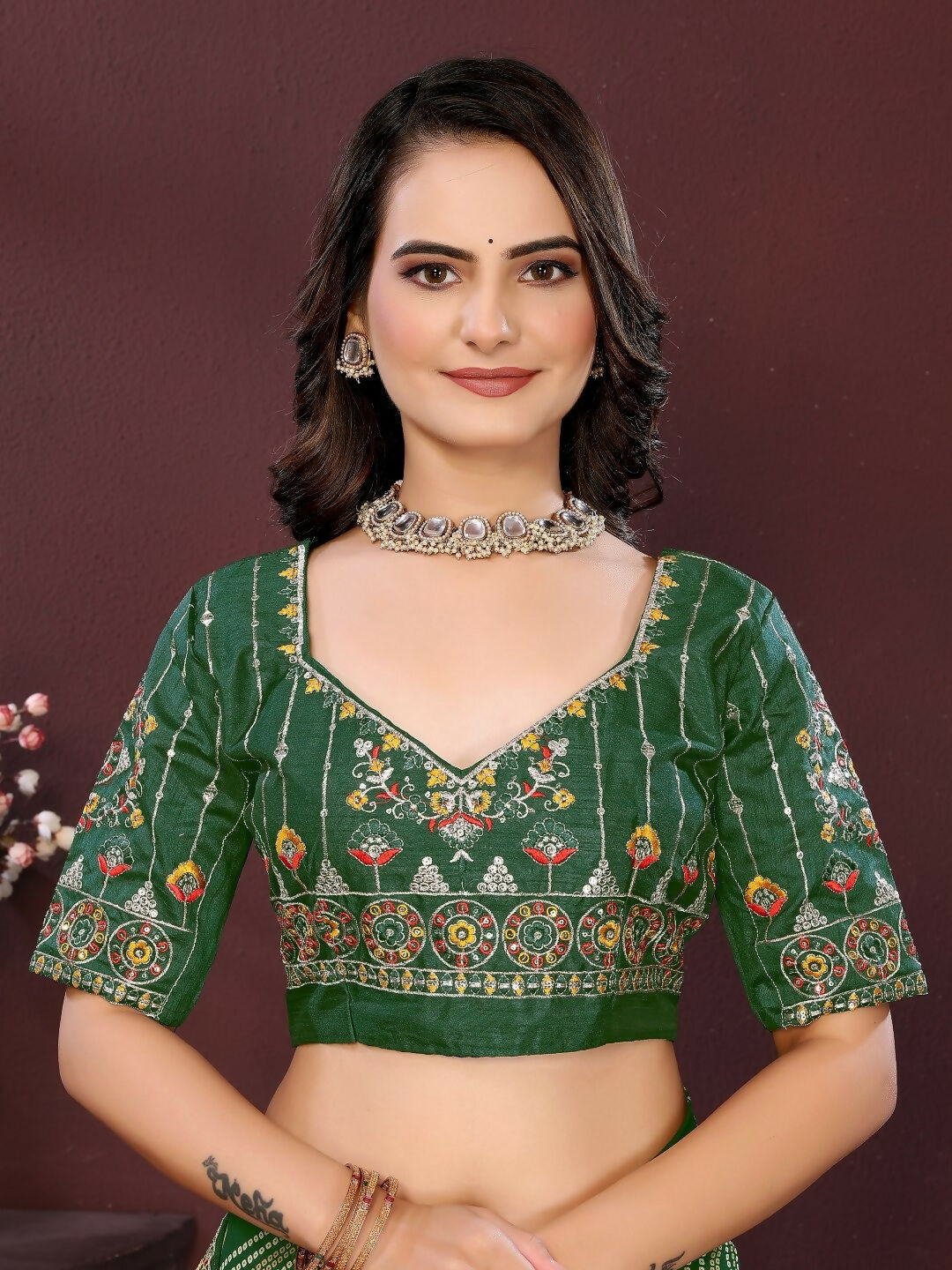 Ai Fashion Green Georgette Digital Print Party Wear Saree - Distacart