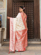 Shree Shyam Fashion White Silk Saree - Distacart