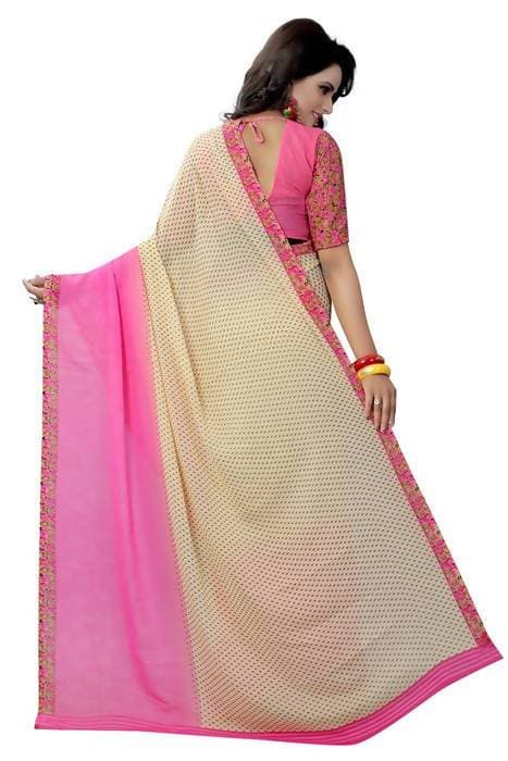 Vamika Pink Georgette Printed Contemporary Saree (PADING PINK)