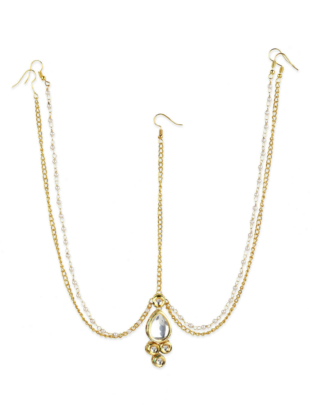 Gold-Plated Kundan Mathapatti - Ruby Raang - Distacart