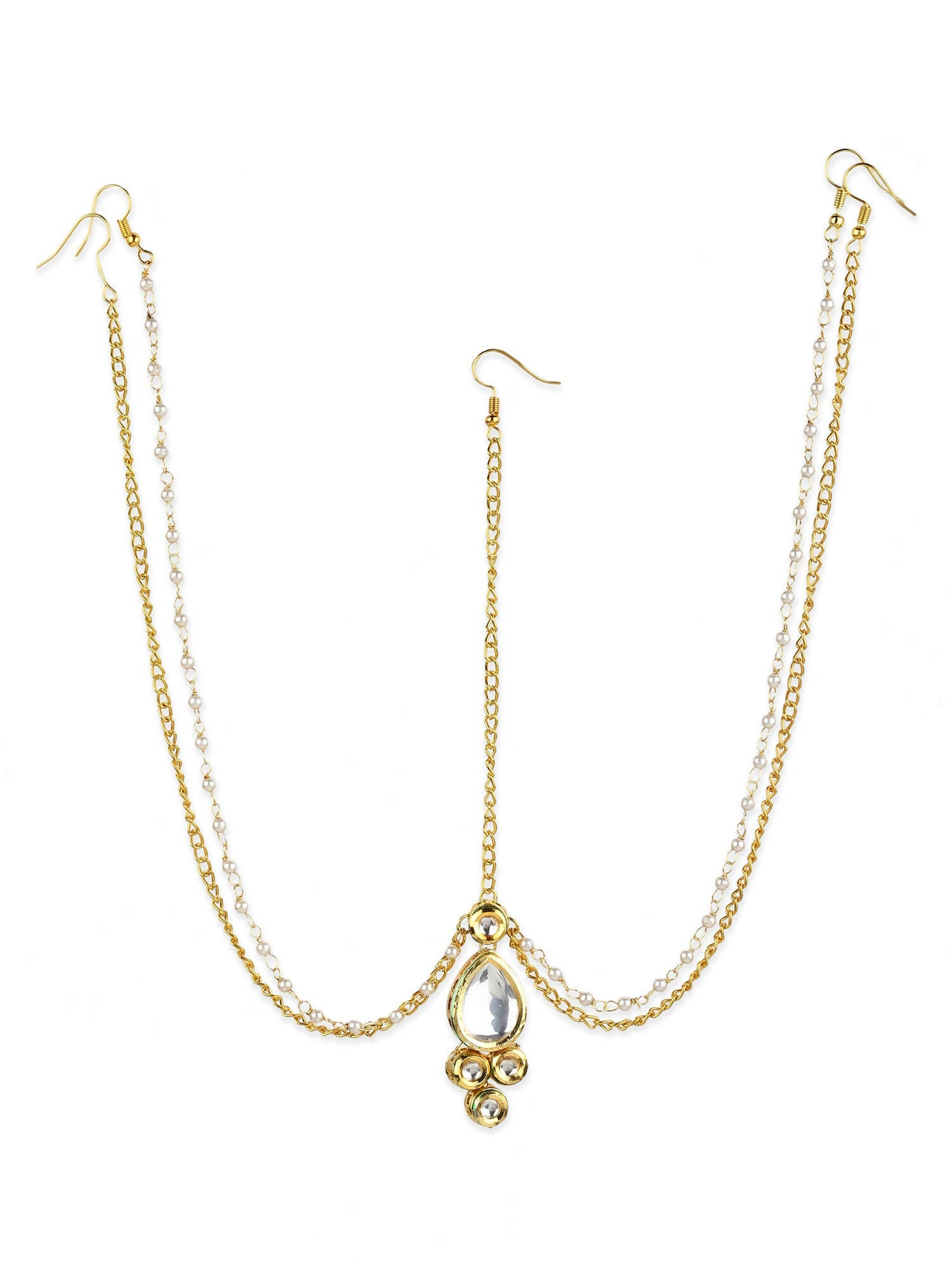 Gold-Plated Kundan Mathapatti - Ruby Raang - Distacart