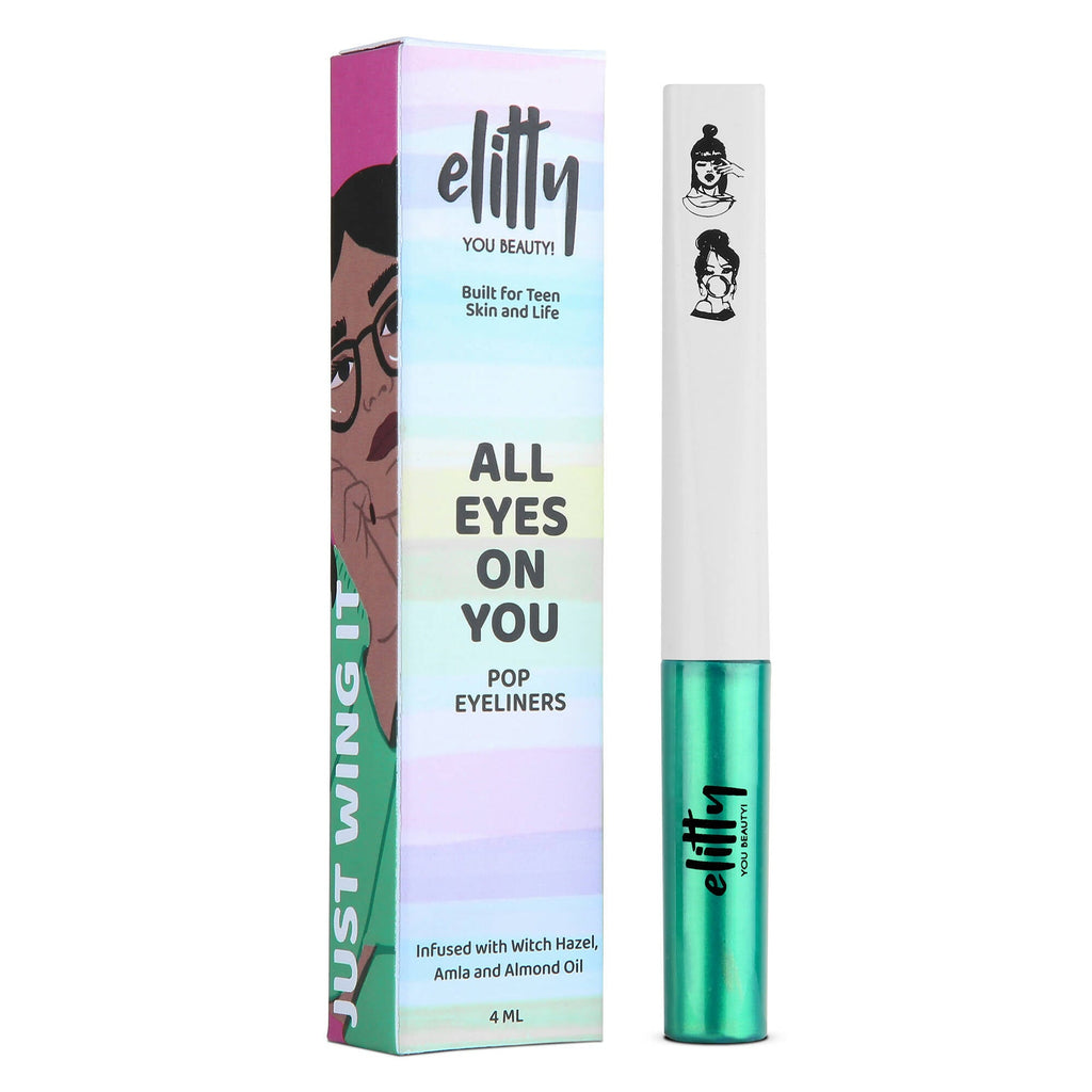 Elitty Green Pop Color Metallic Finish Liquid Eyeliner - Power Move (Emerald)