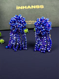 Inhanns Handmade Crystal Water Fall Earrings - Short - Blue Small - Distacart