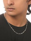 NVR Men Rhodium-Plated Stainless Steel Bohemian Chain