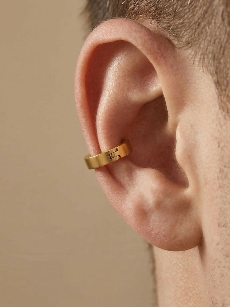 NVR Men's Gold Plated Hoop Earrings - Distacart