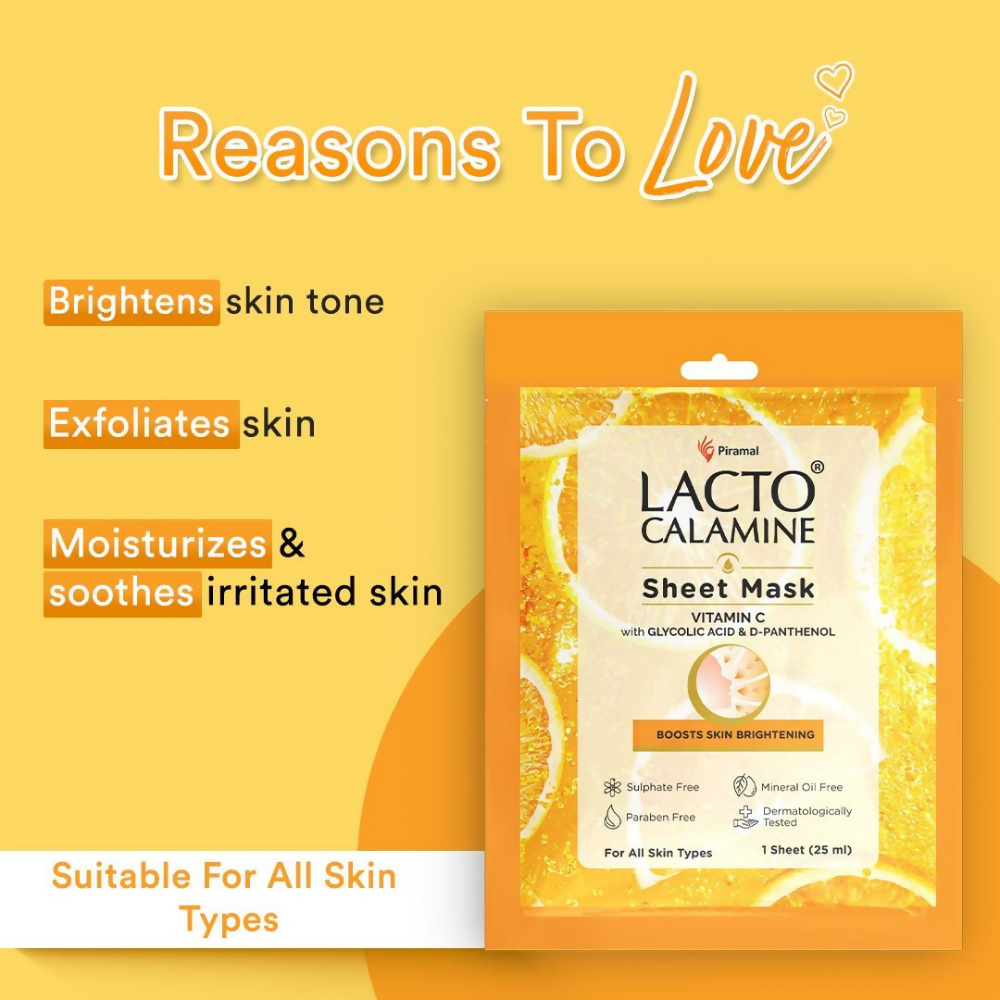 Lacto Calamine Vitamin C Face Sheet Mask - Distacart