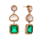 Nuyug Emerald Drop Anti Tarnish Sparkle Earrings - Distacart