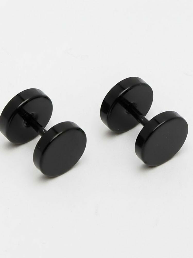 NVR Men's Black Rhodium Plated Studs Earrings - Distacart