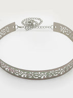 NVR Women Circular Silver Plated Adjustable Broad Belt