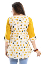 Snehal Creations Cotton Printed Apple-Cut Short Tunic - Distacart