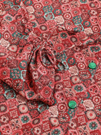 Red Poly Rayon Digital Printed A-line Top - Tarini