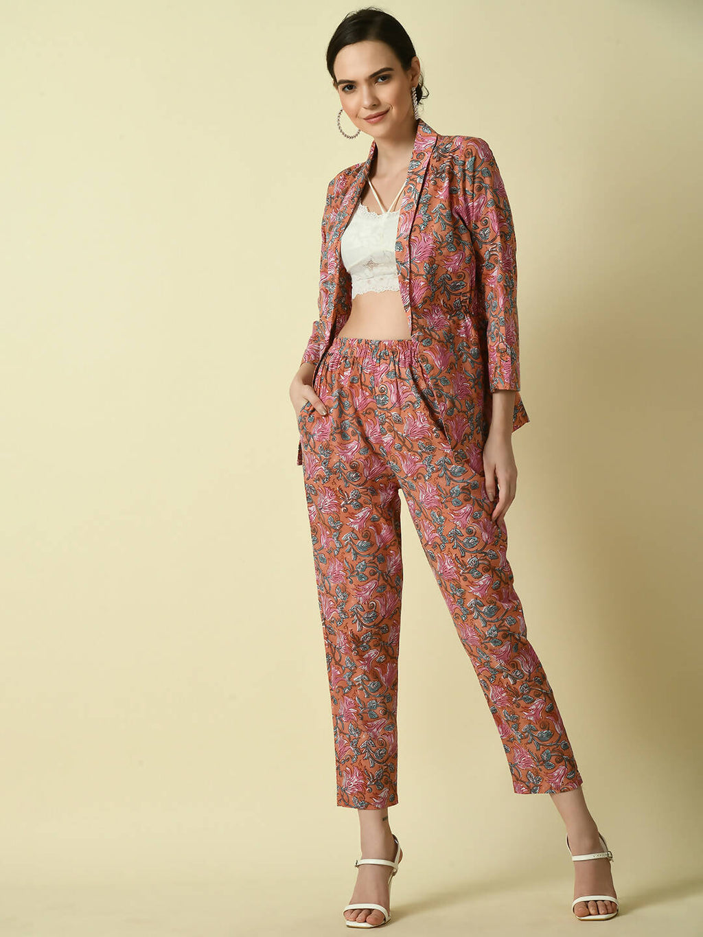 Myshka Women's Multi Cotton Printed jacket