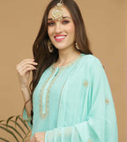 Joban Fashion Turquoise Georgette Lehenga Set