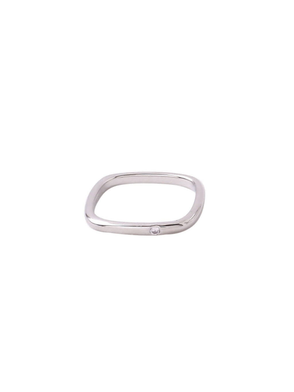 NVR Women's Silver-Plated Rectangular Stylish Ring