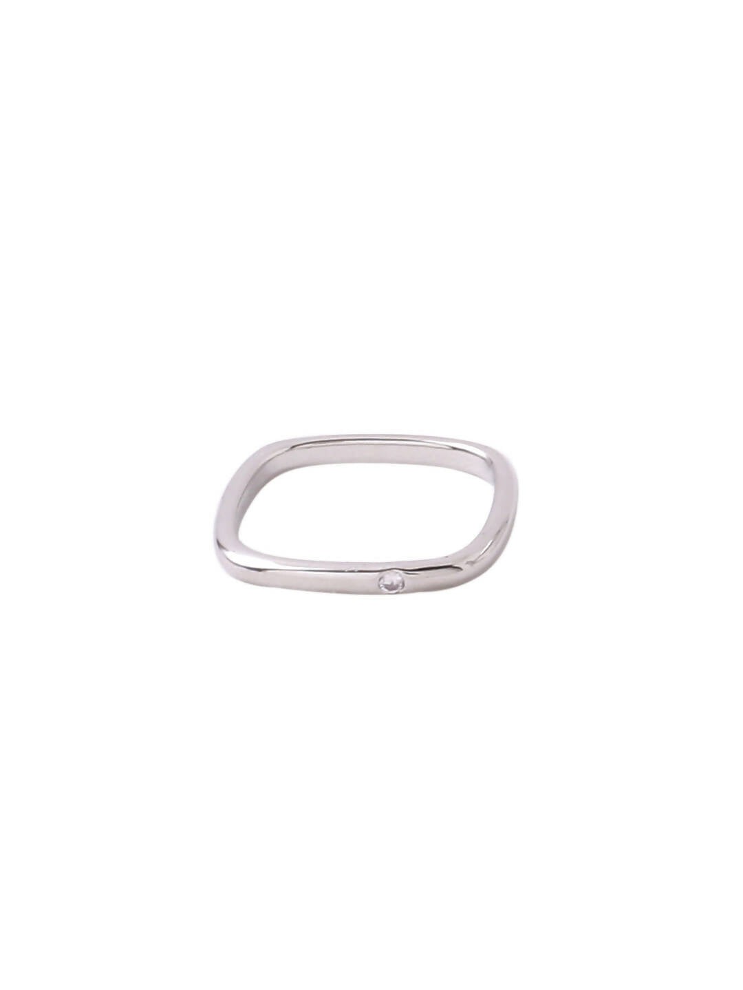 NVR Women's Silver-Plated Rectangular Stylish Ring