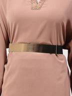 NVR Women Circular Gold-Polished Adjustable Broad Belt