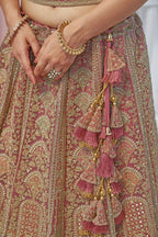 Kesar Fab Onion Net Embroidered Lehenga