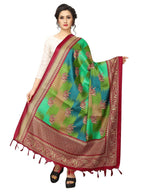 Vamika Red Printed Khadi Bhagalpuri Dupatta