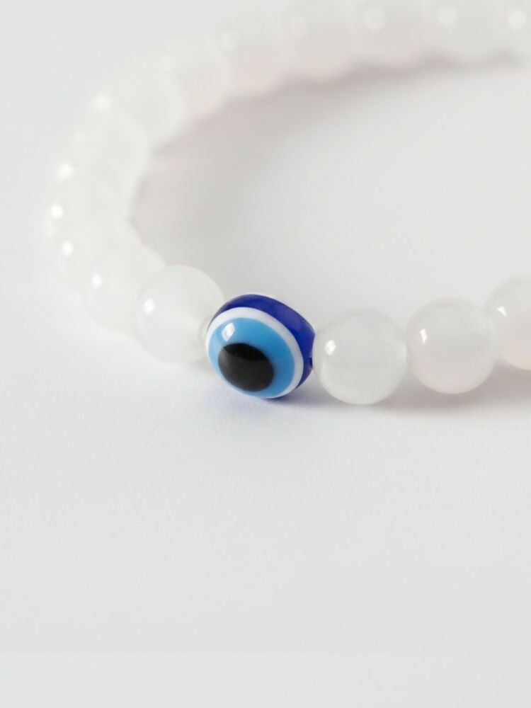 NVR White Crystal Evil Eye Bracelet for Men & Women - Distacart