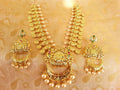 Gold Plated Multicolor Lakshmi Kasu Necklace Set