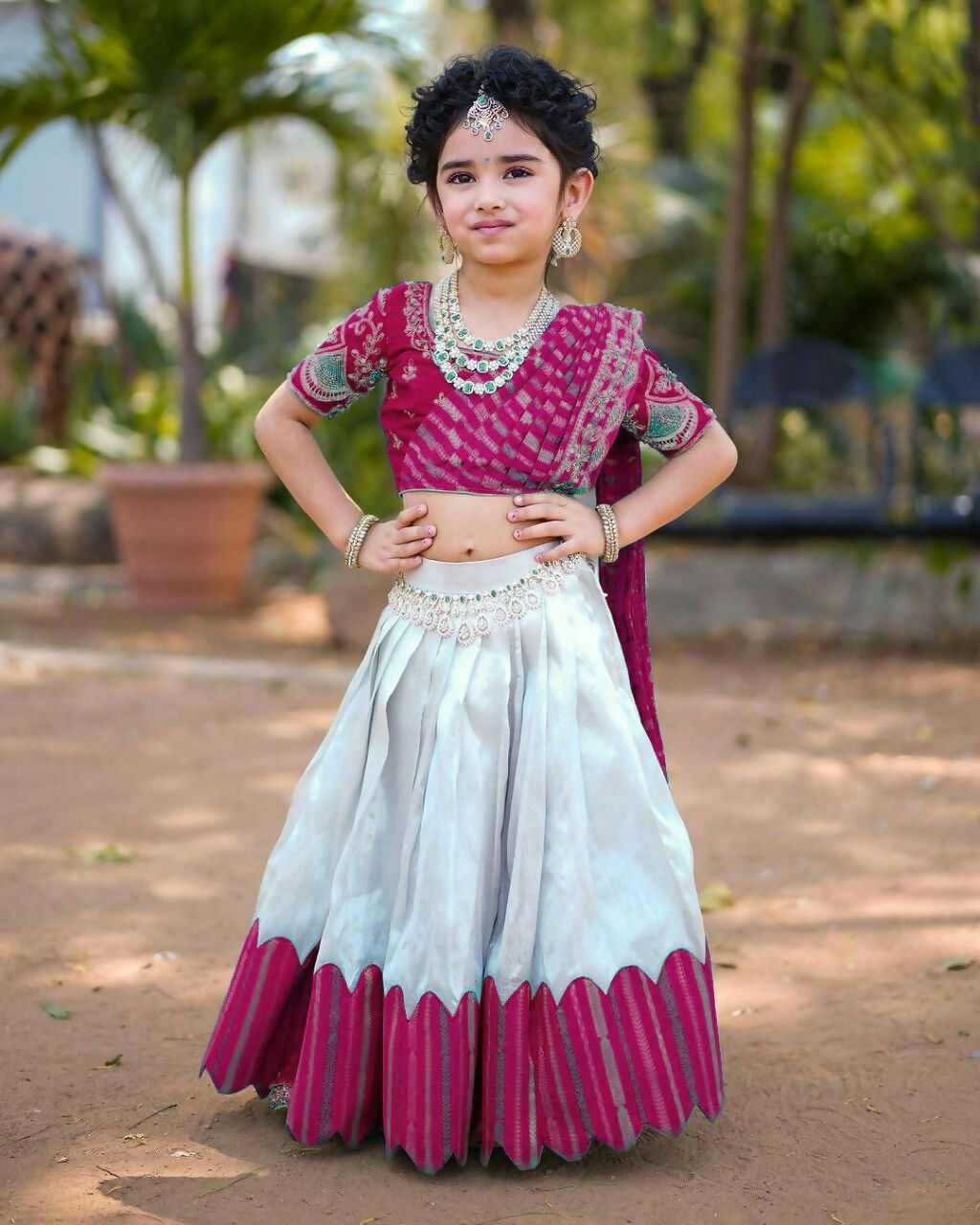 Jyoti Fashion Classy Wine Heavy Chenille Sequins Embroidered Kids Lehenga Choli Set