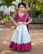 Jyoti Fashion Classy Wine Heavy Chenille Sequins Embroidered Kids Lehenga Choli Set
