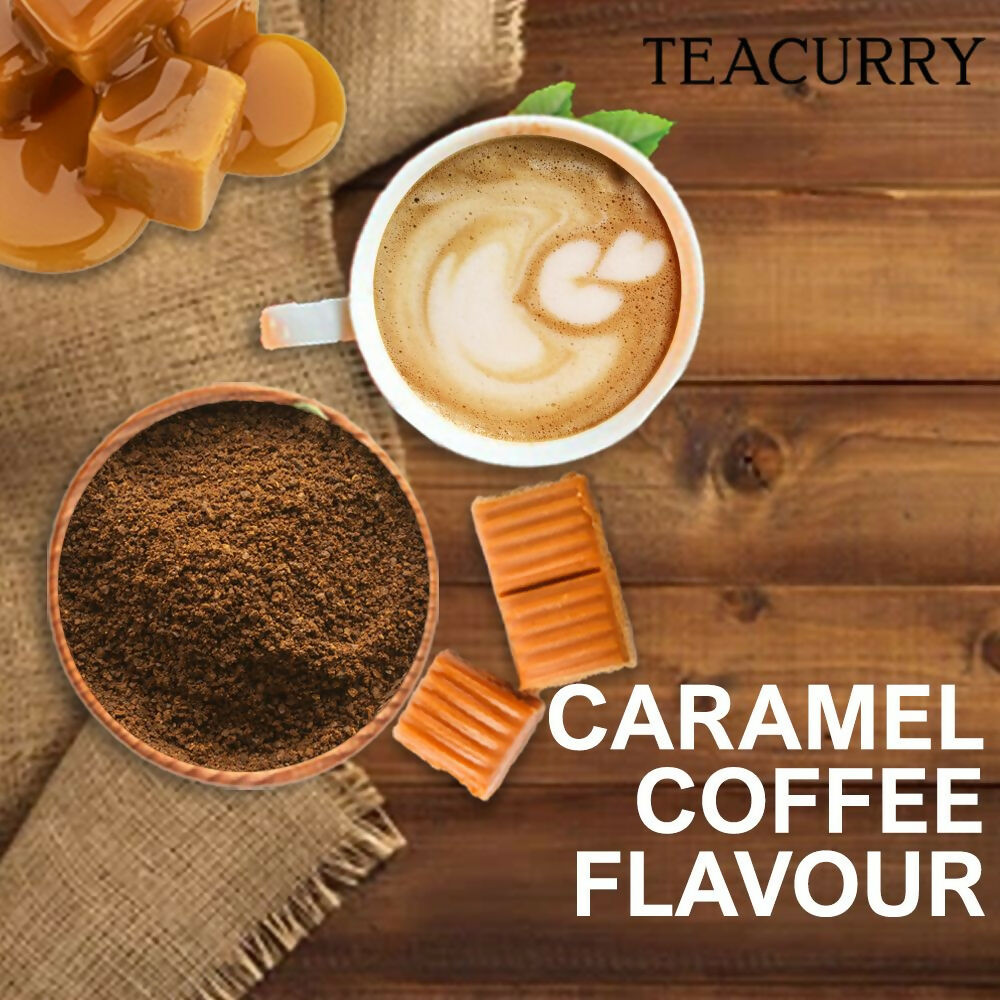Teacurry Caramel Instant Coffee Powder - Arabica Freeze Dried Coffee for Instant Hot & Cold Coffee - Distacart