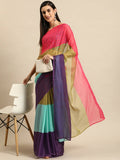 Ahalyaa Women's Traditional Semi Stitch Saree - Blue