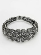 NVR Women's Silver-Toned German Silver Oxidised Kada Bangle - Distacart