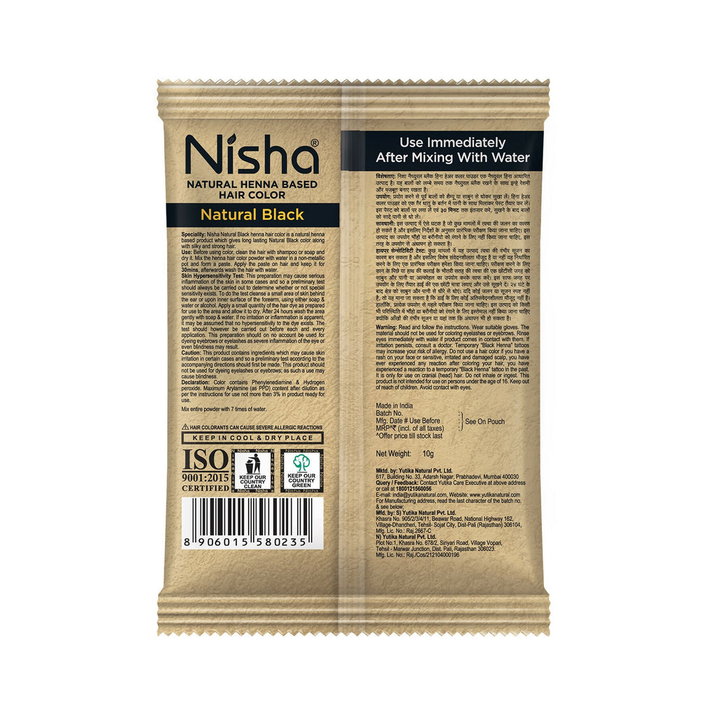 Nisha Henna Based Hair Colour For Women & Men Natural Black