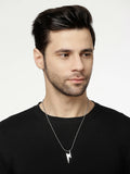 NVR Men Silver Plated Flash Pendent With Chain