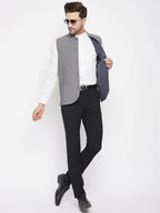 Even Apparels Grey Merino Men Woven Nehru Jacket NJW-PW690 - Distacart