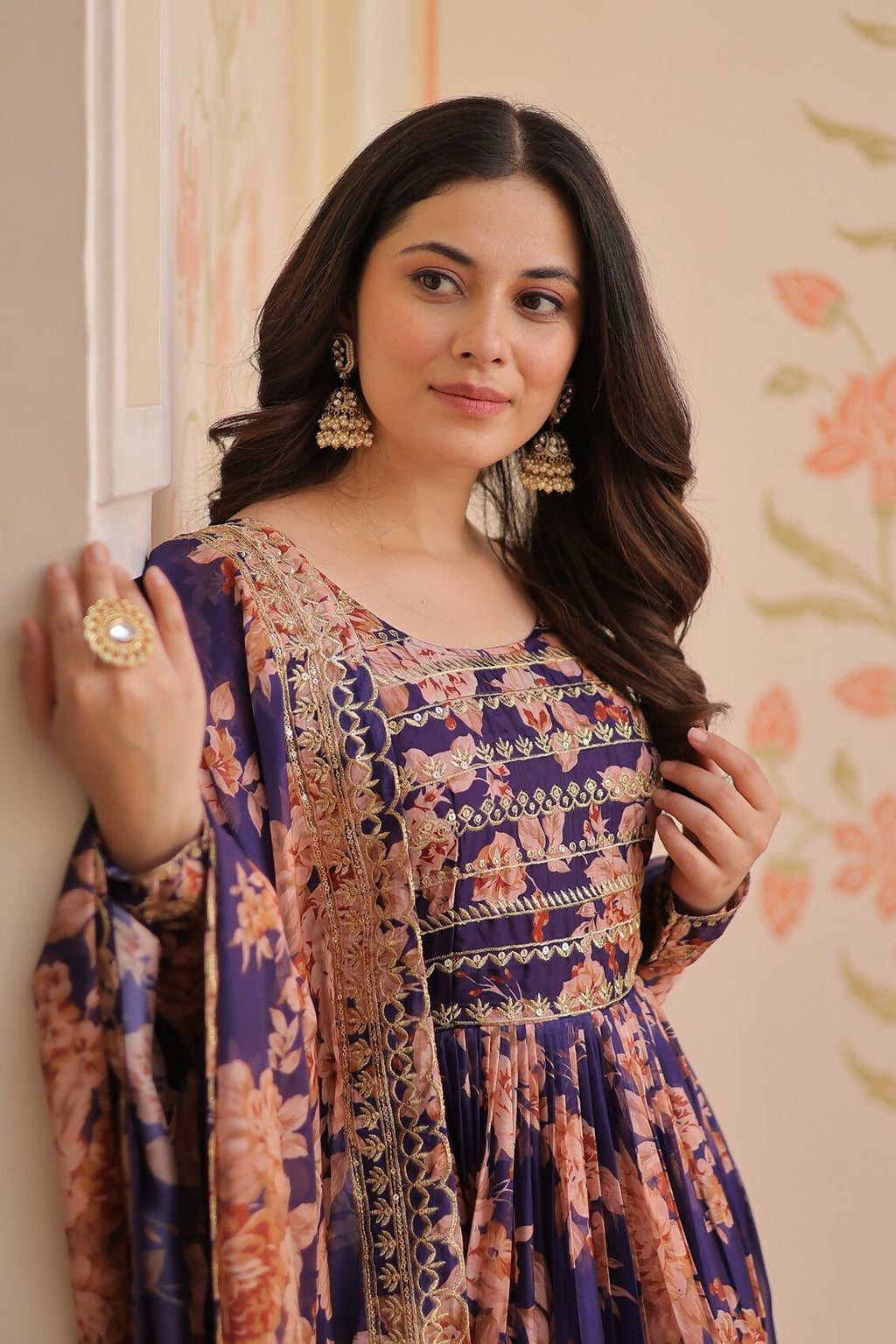 Joban Fashion Purple Silk Sequence Embroidery Work Kurta Set - Distacart