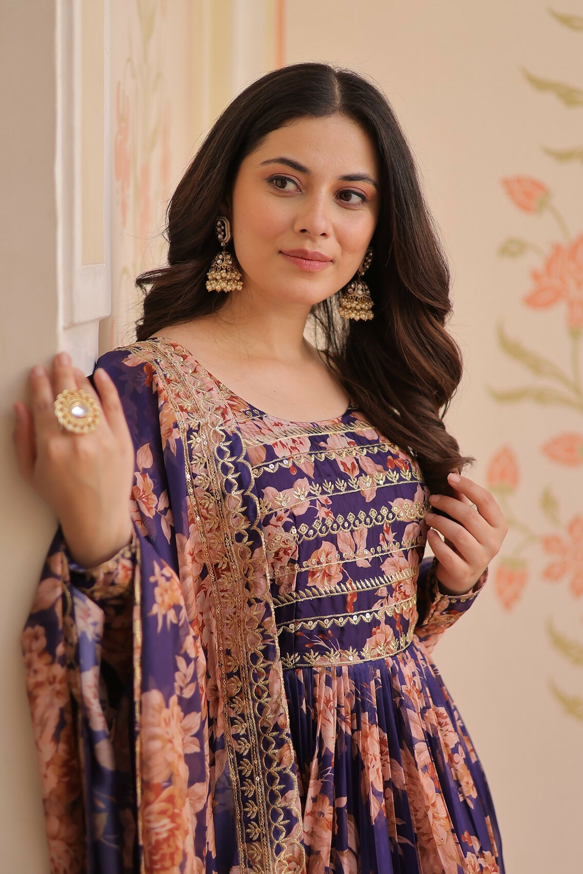 Joban Fashion Purple Silk Sequence Embroidery Work Kurta Set - Distacart