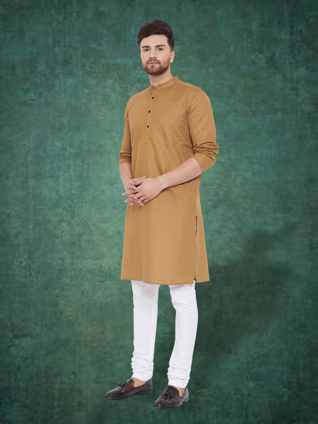 Even Apparels Men's Pure Cotton Beige Kurta