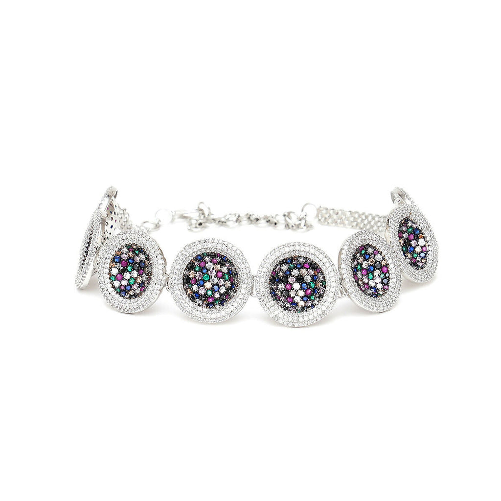 Multi Diamond and Stone Neckpiece with Studs- Ruby Raang