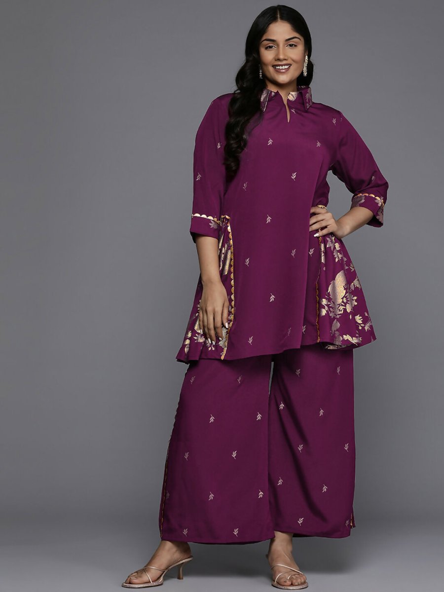 Ahalyaa Women's Traditional wear Co-ords - Purple - Distacart