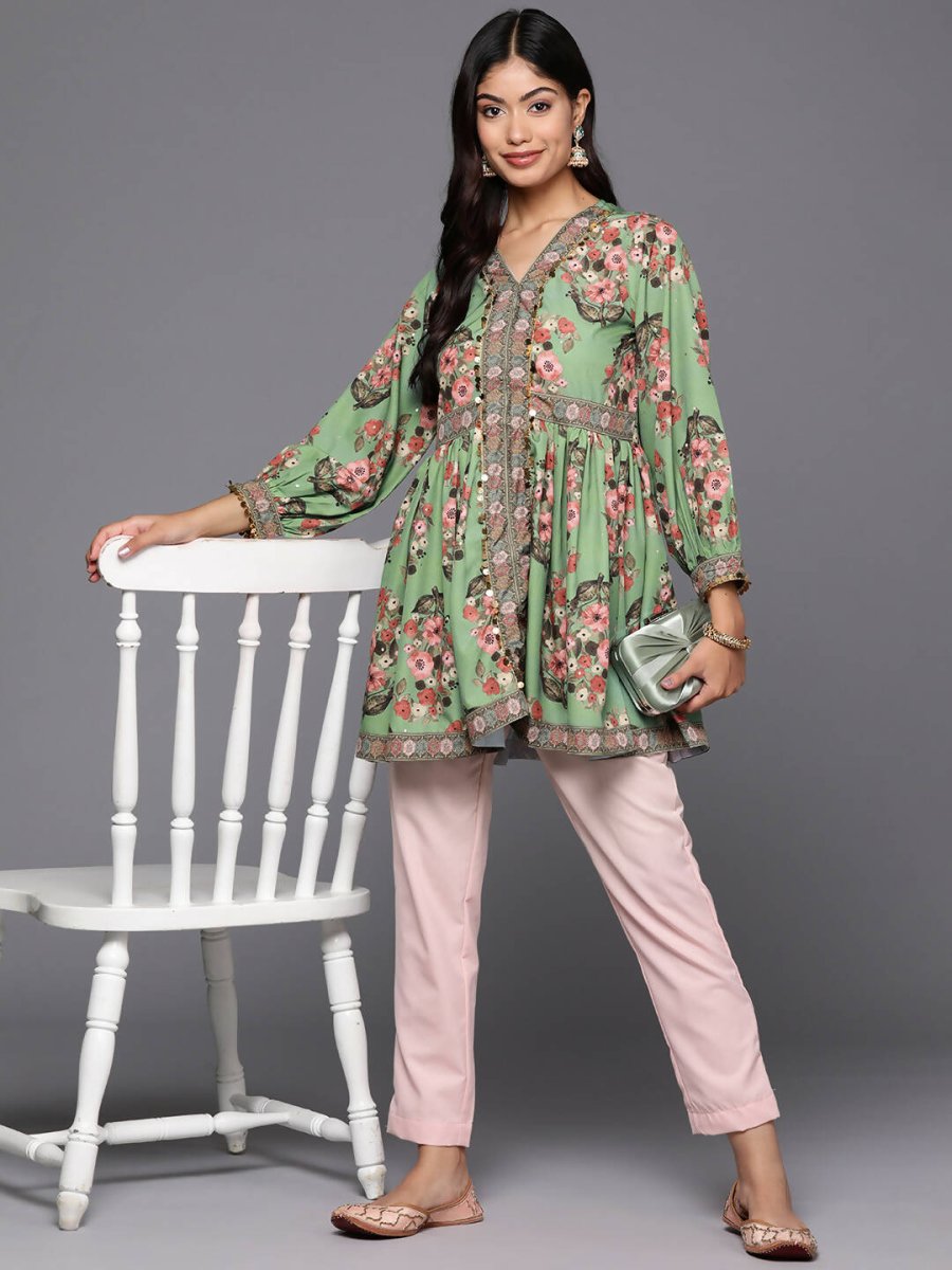 Ahalyaa Women's Traditional wear Tunic - Green