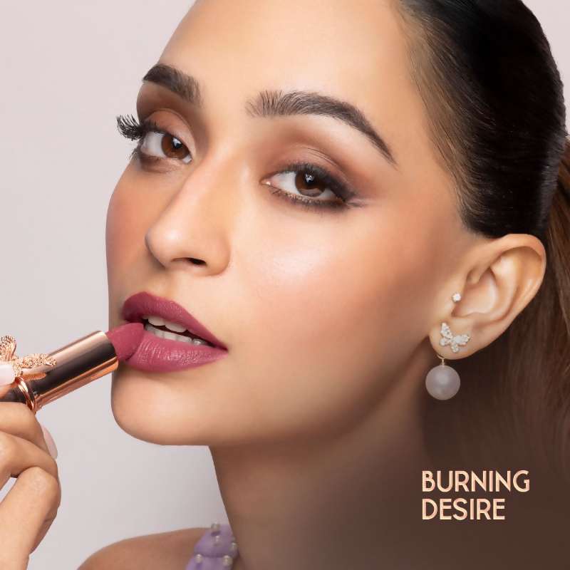 Nykaa Cosmetics X Bridgerton Creamy Matte Longwear Lipstick - Burning Desire